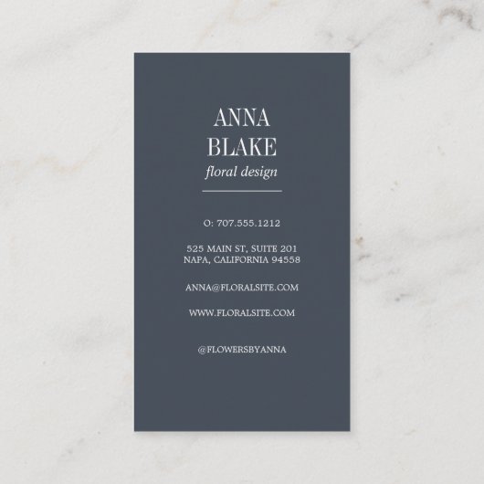 Witte Eucalyptusbloem verticaal Visitekaartje (Achterkant)