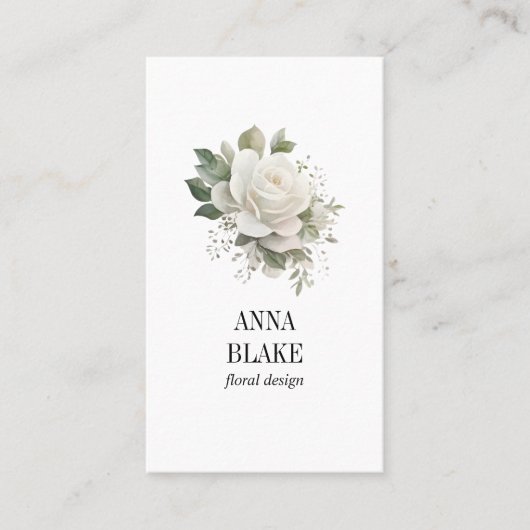 Witte Eucalyptusbloem verticaal Visitekaartje (Voorkant)