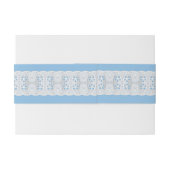 Witte Eyelet Kant op Blauw Uitnodigingen Wikkel (Achterkant Voorbeeld)