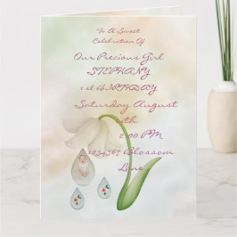 Witte Fairy druppeltjes 1 ste verjaardagskaart Kaart