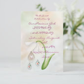 Witte Fairy druppeltjes 1 ste verjaardagskaart Kaart (Staand voorkant)