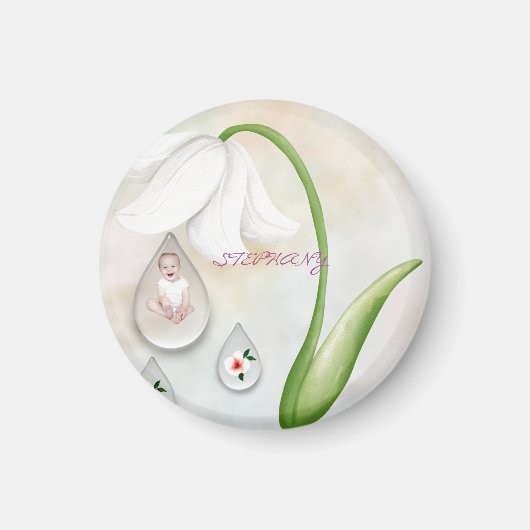 Witte Fairy druppeltjes magneet (Voorkant)