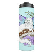 Witte Fairy Kat Paddestoel Thermosbeker (Voorkant)