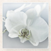 Witte faleonopsis orchidee glazen onderzetter (Voorkant)