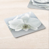 Witte faleonopsis orchidee kartonnen onderzetters (Schuin)