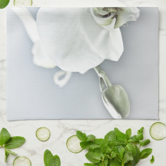 Witte faleonopsis orchidee theedoek (Gevouwen)