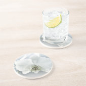 Witte faleonopsis orchidee zandsteen onderzetter (Zijkant)