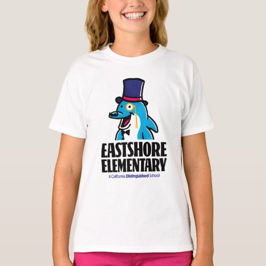 Witte Fancy dolfijn voor meisjes T-shirt (Voorkant)