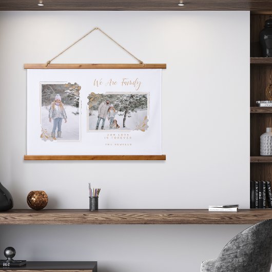 Witte Fancy Golden Minimalist Branches 2 Foto's Hangend Wandkleed