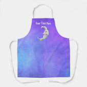 Witte Fancy maan met gezicht hemelse Paarse lucht Schort (Voorkant)