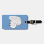 Witte Fantailduif Bagagelabel (Voorkant horizontaal)