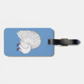 Witte Fantailduif Bagagelabel (Achterkant horizontaal)