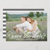 Witte fantasievolle script save-the-date-aankondig save the date (Voorkant / Achterkant)