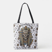 🤍 Witte Farao Mummy Canvas tas 👑🎃 (Achterkant)