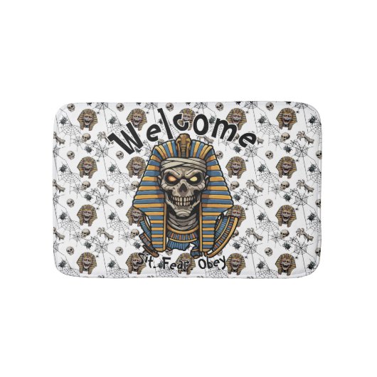 🤍 Witte Farao Mummy Doormat 🎃👑 Badmat (Voorkant)