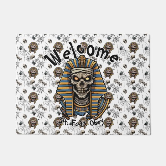 🤍 Witte Farao Mummy Doormat 🎃👑 Deurmat (Voorkant)