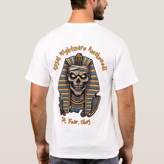 🤍 Witte Farao Mummy Halloween T-shirt 🎃👑 (Achterkant)