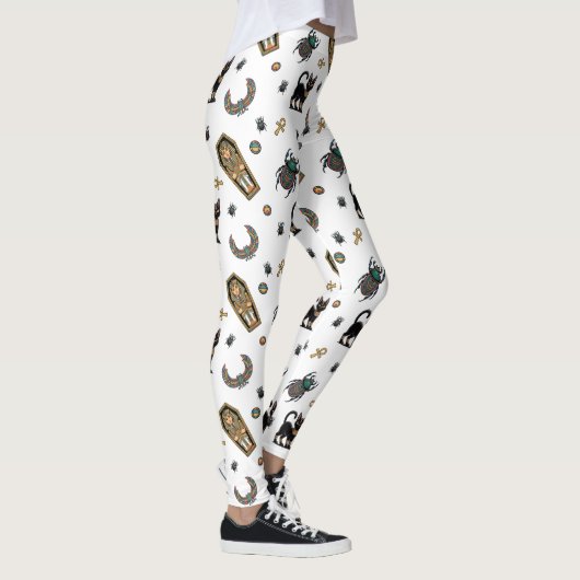 🤍 Witte Farao Mummy Halloween T-shirt 🎃👑 Leggings (Rechts)
