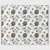 🤍 Witte Farao Mummy Wrapping Paper 🎃👑 Cadeaupapier (Vlak)