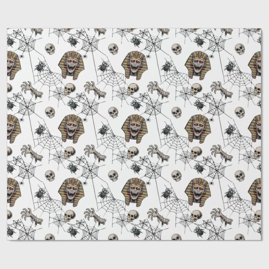 🤍 Witte Farao Mummy Wrapping Paper 🎃👑 Cadeaupapier (Vlak)