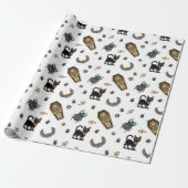 🤍 Witte Farao Mummy Wrapping Paper 🎃👑 Cadeaupapier (Uitgerold)