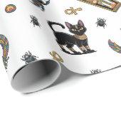 🤍 Witte Farao Mummy Wrapping Paper 🎃👑 Cadeaupapier (Rol Hoek)