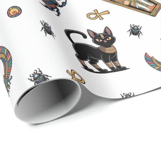 🤍 Witte Farao Mummy Wrapping Paper 🎃👑 Cadeaupapier (Rol Hoek)