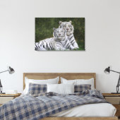 Witte fase, Bengaalse tijger, Tigris Canvas Afdruk (Insitu (Slaapkamer))