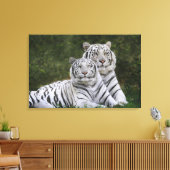 Witte fase, Bengal Tiger, Tigris Canvas Afdruk (Insitu (Woonkamer))