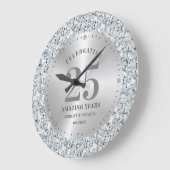 Witte faux diamanten 25e verjaardag grote klok (Hoek)