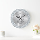 Witte faux diamanten 25e verjaardag grote klok (Huis)