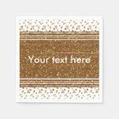 Witte Faux Geborsteld Goud Glitter Party Servetten (Voorkant)