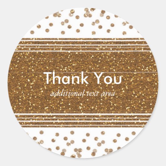 Witte Faux Geborsteld Goud Glitter Party Stickers (Voorkant)