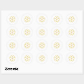 Witte Faux Gold Grote Sneeuwvlok Kerst Feestdagen Ronde Sticker (Vel)