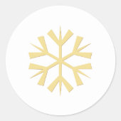 Witte Faux Gold Grote Sneeuwvlok Kerst Feestdagen Ronde Sticker (Voorkant)