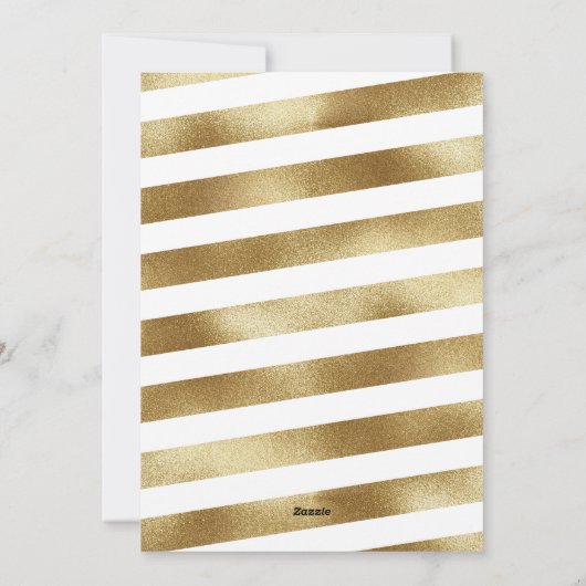 Witte Faux Gold Script Vrolijk Vakantie Fotokaart Feestdagenkaart (Achterkant)