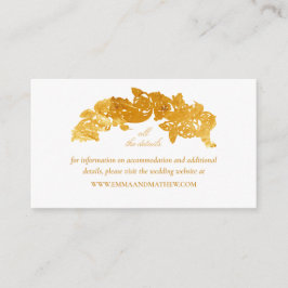 Witte & Faux Gouden Folie Barok Bruiloft Website Informatiekaartje