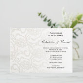 Witte Faux Lace bruiloft uitnodiging (Staand voorkant)