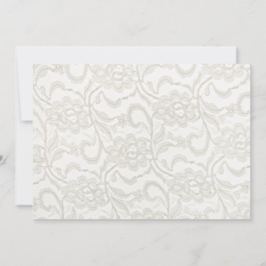 Witte Faux Lace bruiloft uitnodiging (Achterkant)