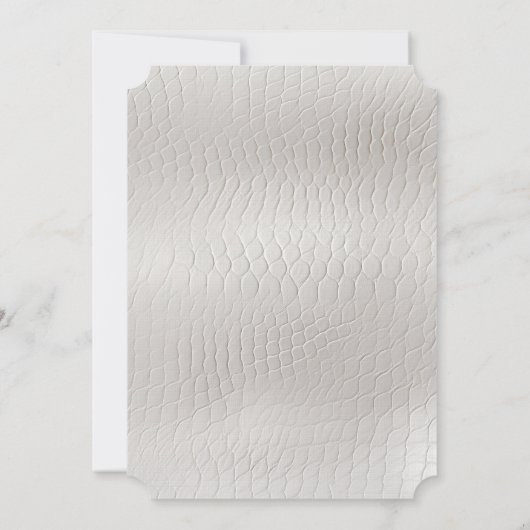 Witte Faux lederen bruiloft Kaart (Achterkant)