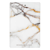 Witte faux marmer beige en grijze accenten mini klembord (Achterkant)