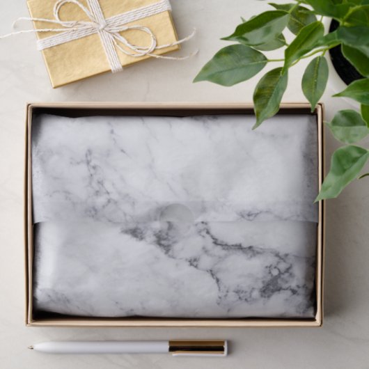 Witte faux-marmer met grijs patroon tissuepapier (Geschenk)