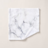 Witte faux marmer zwarte strepen badhanddoekset bad handdoek (Wasdoekje)