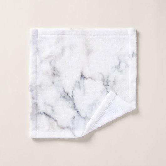 Witte faux marmer zwarte strepen badhanddoekset bad handdoek (Wasdoekje)