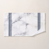 Witte faux marmer zwarte strepen badhanddoekset bad handdoek (Handdoek)