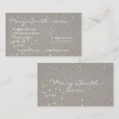 Witte faux Sparkles & Glitter visitekaartjes (Voorkant / Achterkant)