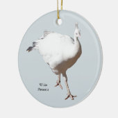 Witte Fazant versiering Keramisch Ornament (Links)