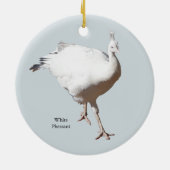 Witte Fazant versiering Keramisch Ornament (Achterkant)