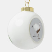 Witte Fazant versiering Keramische Bal Ornament (Links)