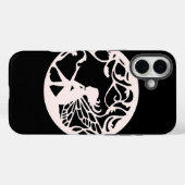 Witte fee op zwarte achtergrond Case-Mate iPhone case (Achterkant (horizontaal))